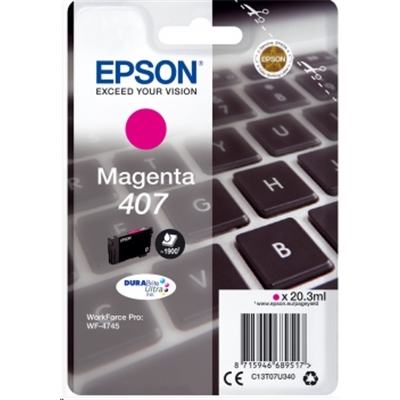 CARTUCCIA EPSON 407 ''TASTIERA'' C13T07U340 MAGENTA X WF-4745DTWF 1.900PAG.