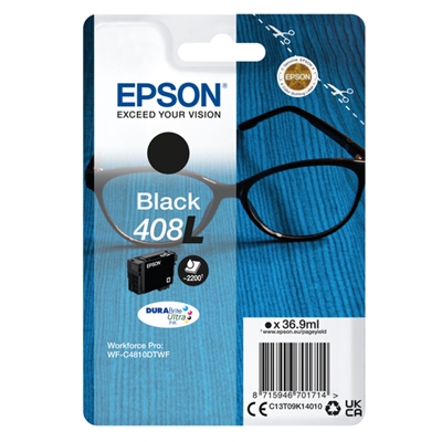 CARTUCCIA EPSON 408L ''OCCHIALI'' C13T09K14010 NERO X WF-4810DTWF 2.200PAG.