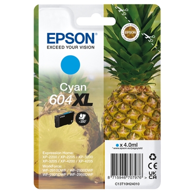 CARTUCCIA EPSON 604XL ''ANANAS'' C13T10H24010 CIANO X XP-2200/XP-3200/XP-4200 - WF-2910DWF/WF-2930DWF/WF-2950DWF