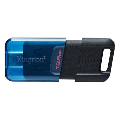 FLASH DRIVE USB TYPE-C 128GB KINGSTON DT80M/128GB READ: 200MB/S NERO+BLU