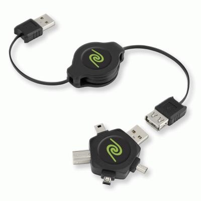 CAVO USB CON MULTI ADATTATORE INTERCAMBIABILE RETRATTILE EUCABLESTAR RETRAK 181204000376