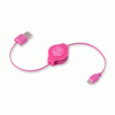 CAVO USB 2.0 A MICRO 5-PIN RETRATTILE ROSA RETRAK EUCABLEMICPK 816983011120