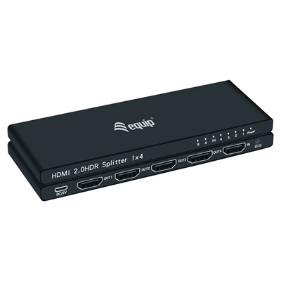 HDMI VIDEO SPLITTER 4P EQUIP 332717 ULTRA SOTTILE-SUPPORT HDR10/DOLBY VISION 4K-ALIM.INCLUSO - EAN:4015867226315