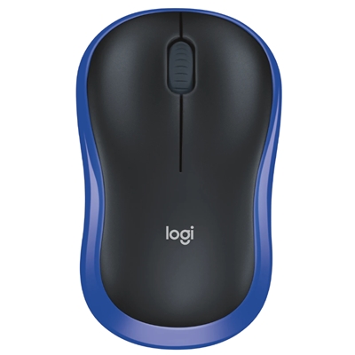 MOUSE LOGITECH RETAIL M185 WIRELESS OTTICO NERO/BLU USB P/N 910-002236