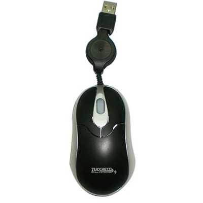 MINI MOUSE ZUCCHETTI Z50-2000 RETRATTILE OTTICO NERO USB 800DPI