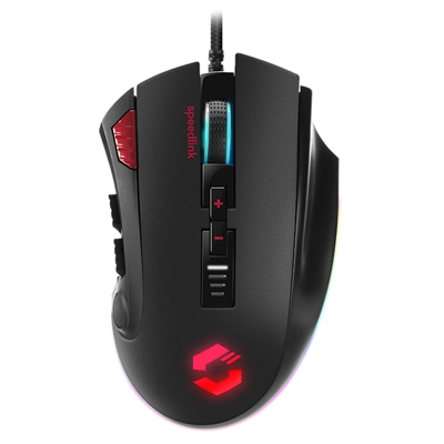 MOUSE GAMING SPEEDLINK SL-680012-BK TARIOS RGB USB NERO 12 TASTI PROGRAMMABILI 12000DPI LUCI PROGRAMMABILI