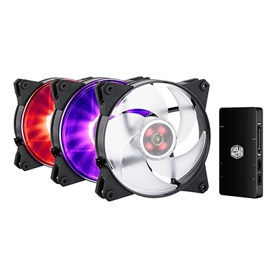 KIT VENTOLA X CABINET COOLER MASTER MFY-P2DC-153PC-R1 MASTERFAN PRO 120 AIR PRESSURE RGB PACK - 3X120X120X25+CTRL RGB 6