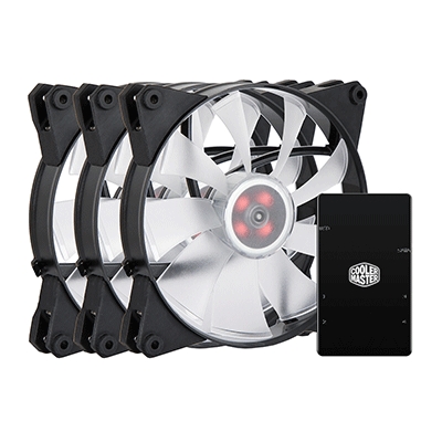 KIT VENTOLA X CABINET COOLER MASTER MFY-F4DC-083PC-R1 MASTERFAN PRO 140 AIR FLOW RGB PACK - 3X140X140X25+CTRL RGB 500/80