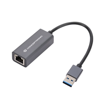 ADATTATORE DI RETE USB GIGABIT 3.0 CONCEPTRONIC ABBY08G FUNZIONE WAKE-ON-LAN INTEGRATA, SUPPORTA NINTENDO SWITCH