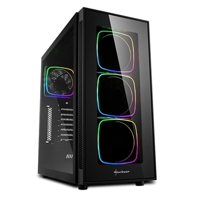 CABINET ATX SHARKOON TG6 RGB NERO 7SLOT 45,2X21,5X46,5CM 3X3,5'' 4X2,5'' 2XUSB3.0 4XVENTOLA-RGB-120MM FINESTRA LATERALE