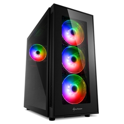 CABINET ATX SHARKOON TG5-PRO RGB NERO 7SLOT 45,2X21,5X46,5CM 3X3,5'' 4X2,5'' 2XUSB3.0 4XVENTOLA-ARGB-120MM FINESTRA LATERALE