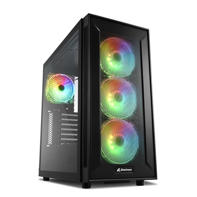 CABINET ATX SHARKOON TG6M RGB NERO 7SLOT 45,2X21,5X46,5CM 3X3,5'' 4X2,5'' 2XUSB3.0 4XVENTOLA-RGB-120MM FINESTRA LATERALE