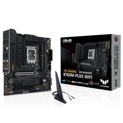 MB ASUS TUF GAMING B760M-PLUS WIFI B760 LGA1700 4DDR5DC-7200OC 1XPCIE5.0X16 DP HDMI 4XSATA3R M2 USB3.2 WIFI MATX 90MB FINO:01/03