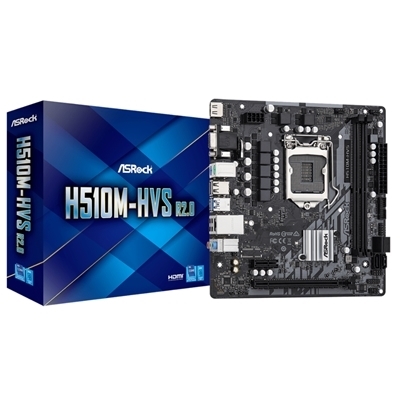 MB ASROCK H510M-HVS R2.0 H510 LGA1200 2XDDR4DC-3200O.C. 1XPCIE4.0X16 HDMI D-SUB 4XSATA3 GBLAN MATX 90-MXBGT0-A0UAYZ