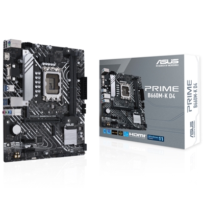 MB ASUS PRIME B660M-K D4 B660 LGA1700 2XDDR4DC-5333OC HDMI D-SUB 1XPCIE4.0X16 4XSATA3R M2 GBLAN USB3.2 MATX 90MB1950-M1EAY0