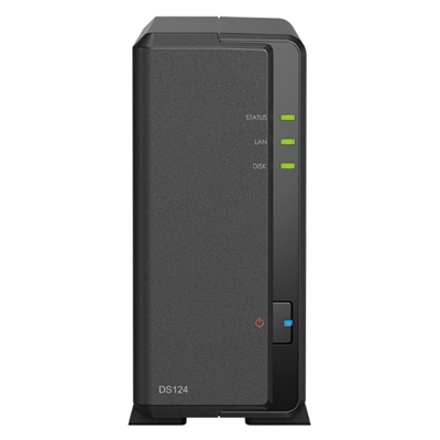 NAS SYNOLOGY DS124 X 1HD/SSD 3.5''/2.5'' SATA2/3 >NO HD<CPU RTD1619B -1P RJ45 1GBE,-2P USB3.2- GAR.2 ANNI