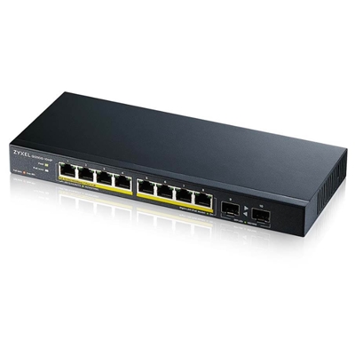 SWITCH 8P LAN GIGABIT ZYXEL GS1100-10HP-EU0102F 8P GIGABIT (EROGAZIONE POE FINO A 120W)+2P SFP GIGABIT - DESKTOP