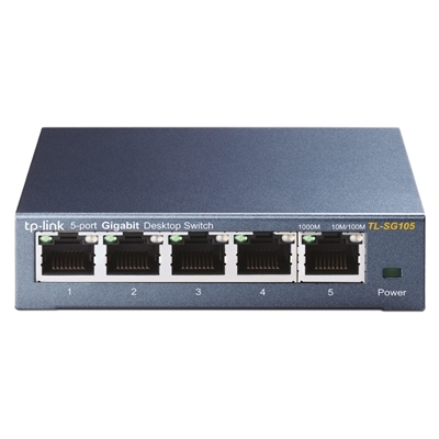 SWITCH 5P LAN GIGABIT TP-LINK TL-SG105 METAL SUPPORTS GMP SNOOPING,IEEE802.1P QOS, PLUG&PLAY -GARANZIA 3 ANNI FINO:31/01