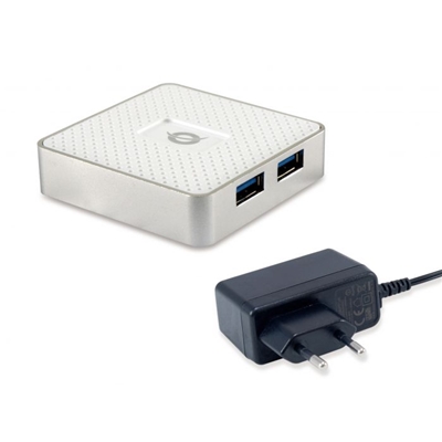 HUB USB3.0 4P CONCEPTRONIC HUBBIES03W CON ALIMENTATORE, CAVO USB-A INCLUSO