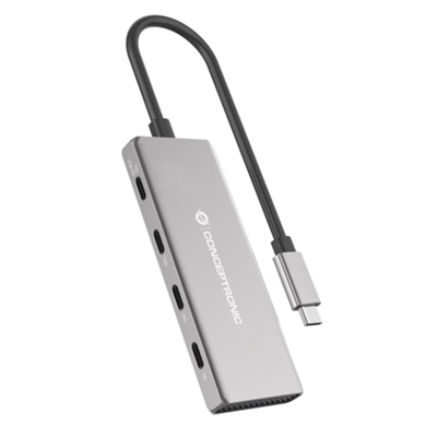 HUB USB3.2 GEN.2 4P CONCEPTRONIC HUBBIES16G USB-C X4, 100W USB PD, ALUMINUM CASE