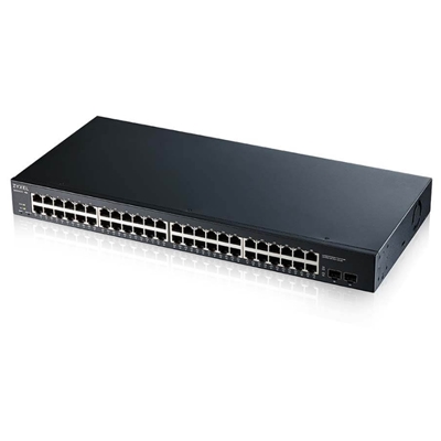 SWITCH ZYXEL GS1900-48-EU0101F/GS1900-48-EU0102F 48P GIGA + 2P SFP GIGABIT, IPV6,VLAN, RACK 19'' GAR. A VITA