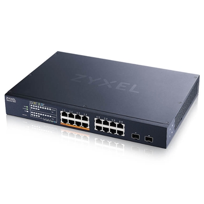 SWITCH ZYXEL XMG1915-18EP-EU0101F 16P 2.5 MGIGABIT (SI CUI 8 POE) +2P 10GBE SFP+ NEBULAFLEX - SUPPORTO IPV6 VLAN - DESKTOP