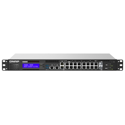 NAS-SWITCH QNAP QGD-1602P-C3558-8G 2HD SATA6 (NN INCL.)8GB DDR4-CPU ATOM C3558 8P 2.5GBPS POE+8P 1GBE POE+2P 10GBE SFP+2P 2.5GBE