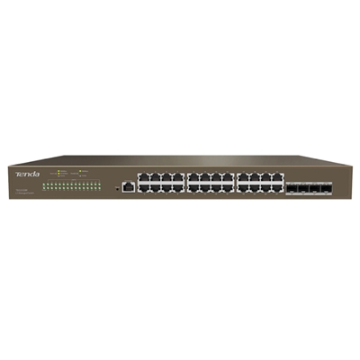 SWITCH 24P LAN GIGABIT +4P SFP BASE-X 1000 TENDA TEG5328F -GARANZIA 3 ANNI-