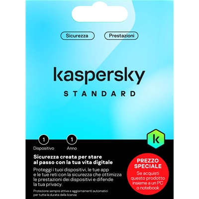 KASPERSKY SLIMBOX STANDARD -- 1 DISPOSITIVO ATTACH (KL1041T5AFS-ENVATT) FINO:29/03