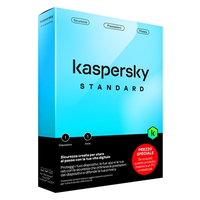 KASPERSKY BOX STANDARD -- 1 DISPOSITIVO ATTACH (KL1041T5AFS-SATT) FINO:12/02