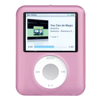 CUSTODIA SILICONE PER MP3 IPOD NANO A/MPC-N3SP TERZA GENERAZIONE ROSA