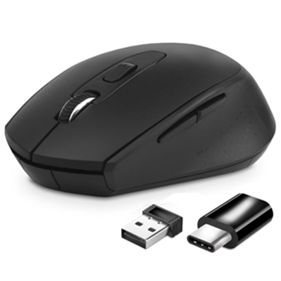 MOUSE CORDLESS USB ATLANTIS P009-M7030-G OTTICO 1200DPI-6 TASTI-MINI RIC.''NANO SIZE''USB-NERO-EAN: 8026974022819