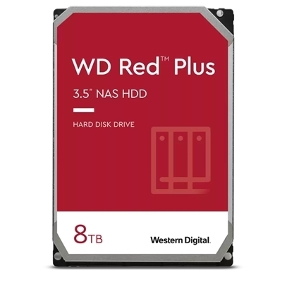 HARD DISK SATA3 3.5'' X NAS 8000GB(8TB) WD80EFZZ WD RED PLUS 128MB CACHE 5640RPM FINO A 8 ALLGGIAMENTI CERTIFIED REPAIR