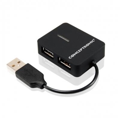 HUB MINI USB2.0 4P CONCEPTRONICS C4PUSB2 NERO - VEL. MASSIMA 480MBPS