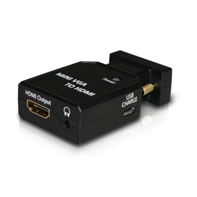 ADATTATORE MINI VGA/HDMI ATLANTIS A04-HM-CV031 CON AUDIO ANALOGICO- NERO EAN: 8026974016566