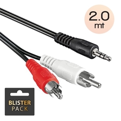 CAVO AUDIO ATLANTIS P019-AUD-JRCA-2.0 2 RCA PLUGS - 3.5MM STEREO JACK