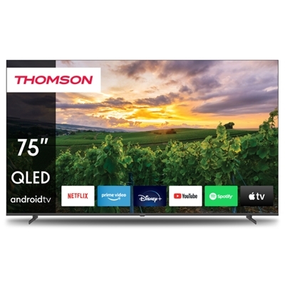 TV THOMSON QLED 75'' FRAME LESS 75QA2S13 SMART-TV 4K ANDROID 11 DVB-T2/S2 UHD 3840X2160 DARK GREY CI+ SLOT 4XHDMI 2XUS FINO:30/08