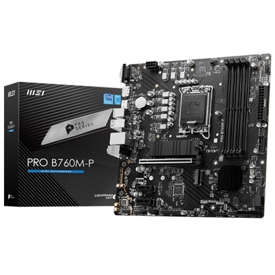 MB MSI PRO B760M-P LGA1700 4XDDR5DC-6800O.C. 1XHDMI 1XDP 1XPCIE4.0X16 2XM.2 4XSATA3R GBLAN USB3.2 MATX