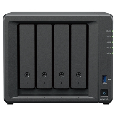 NAS SYNOLOGY DS423+ X 4HD SATA2>SENZA DISCHI<CELERON J4125-DDR4 2GB SODIMM-2P RJ45 1GBE-2P USB3.2