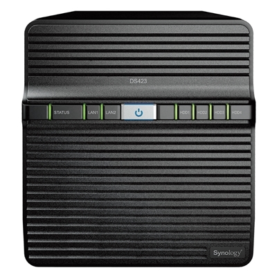 NAS SYNOLOGY DS423 X 4HD SATA2>SENZA DISCHI<CPU QUAD-CORE REALTEK RTD-DDR4 2GB-2P GIGA-