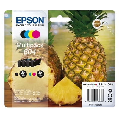 MULTIPACK EPSON 604 ''ANANAS'' C13T10G64010 4COL X XP-2200/XP-3200/XP-4200 - WF-2910DWF/WF-2930DWF/WF-2950DWF