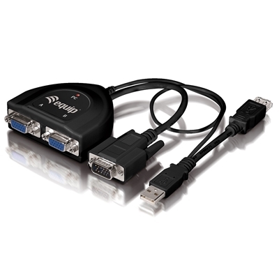 VGA VIDEO SPLITTER 2P EQUIP 332521 SUPP. 450MHZ - SUPP,MONITOR VGA SVGA XGA QXGA E MULTI-SYNC, RISOL. FINO A 2048X1536